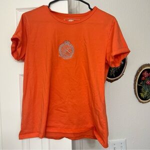 Ralph Lauren active orange tshirt silver crown sparkly logo